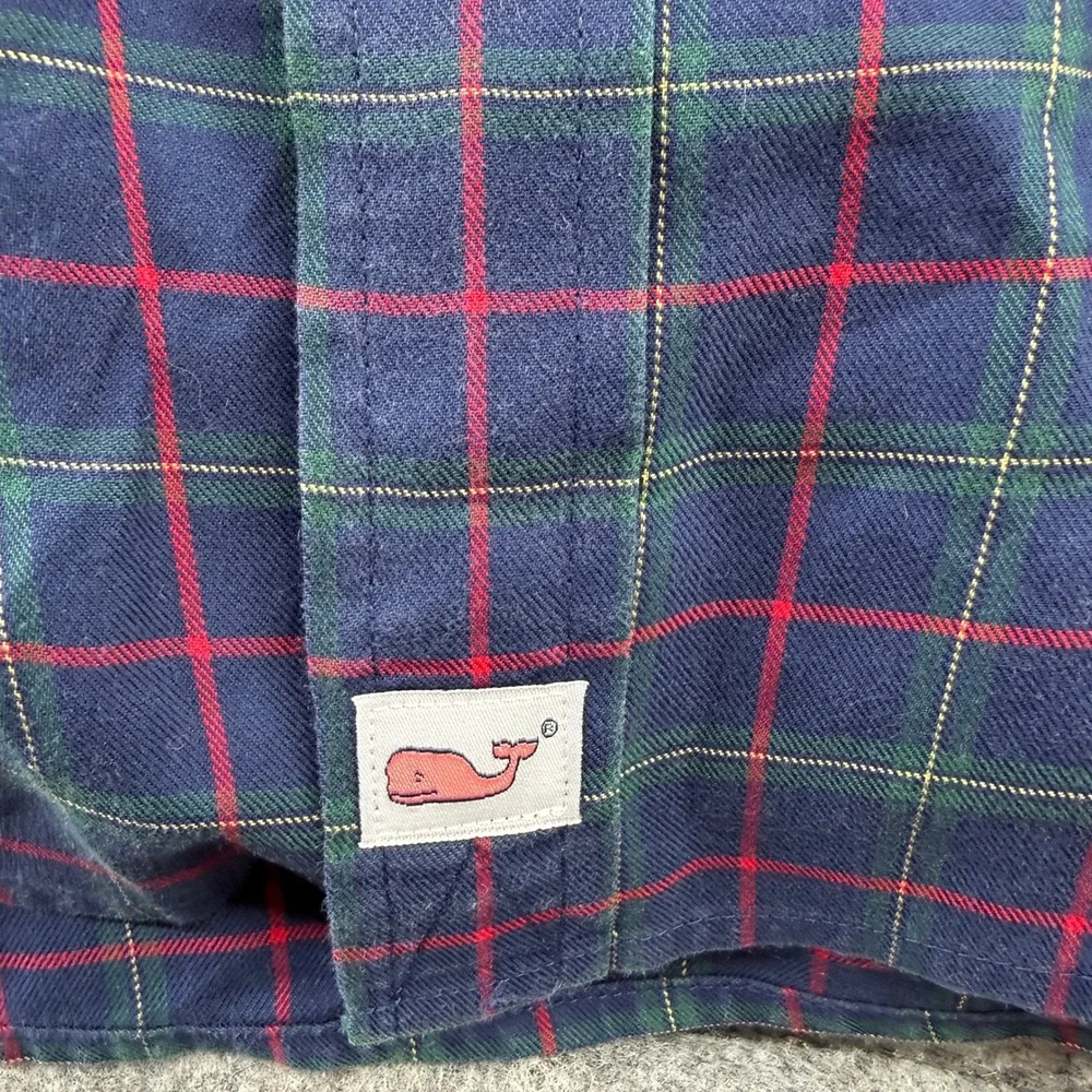 Vineyard Vines Button Down Mens S Blue Red Green Plaid Long Sleeve Cotton Shirt